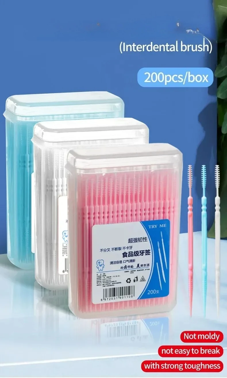 Double Head High End Fruit Stick 200 Pieces Personality Creative Toothpick Disposable Family Box Packed Portable Ultra Fine Pick