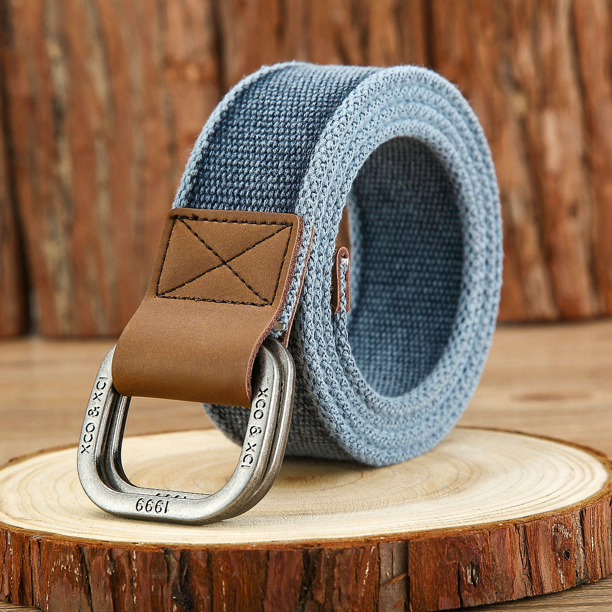 3,8 cm nuevo Simple doble anillo hebilla de aleación tela tejida cinturón de algodón para hombres cinturón decorativo informal Retro para hombres al por mayor