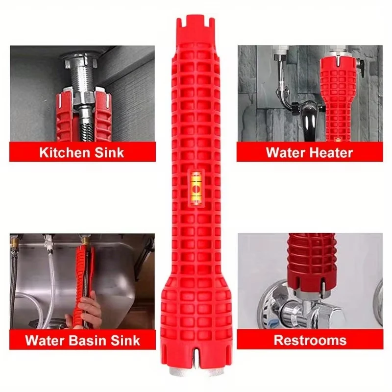 Strumento chiave sanitaria, installazione rubinetto e smontaggio tubi, kit di riparazione lavello, manicotto pavimento pelvico, strumento idraulico multifunzionale
