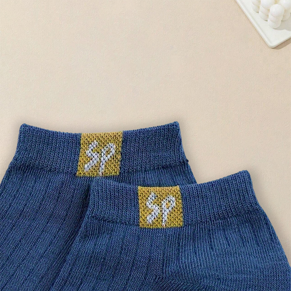 5 paia di calzini corti da donna Calzini da barca con lettera alla moda e versatili Bocca superficiale Calzini casual comodi, morbidi e traspiranti