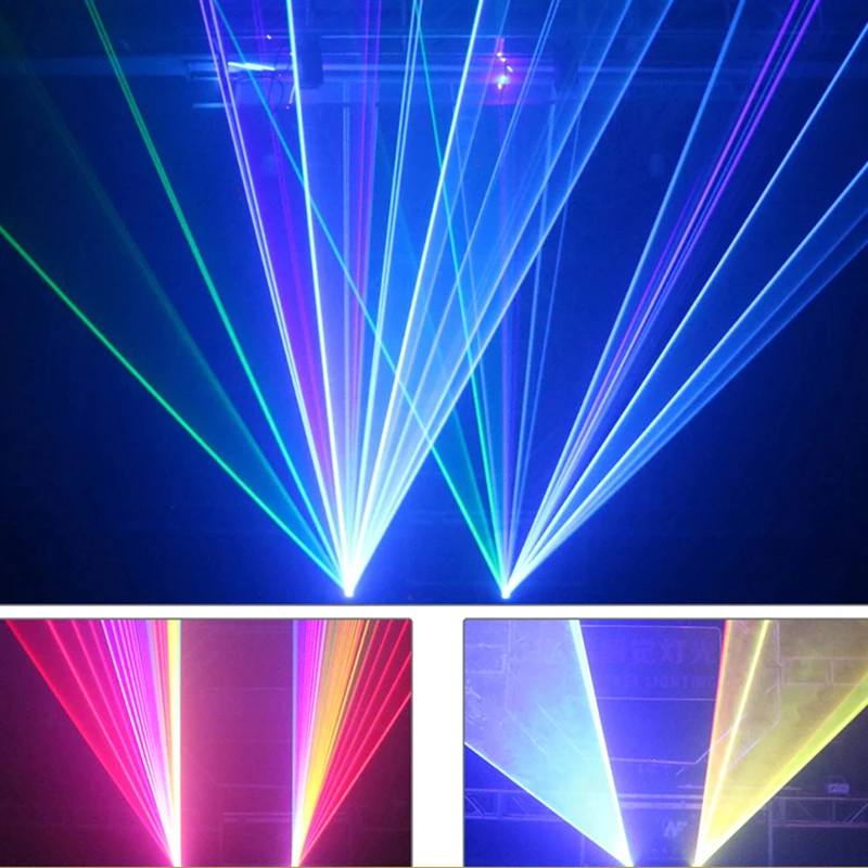 Lumière laser de scène 3D RVB, EAU de faisceau, DMX, DJ, musique, télécommande, mariage, fête de Noël, spectacle cancers, budgétaire