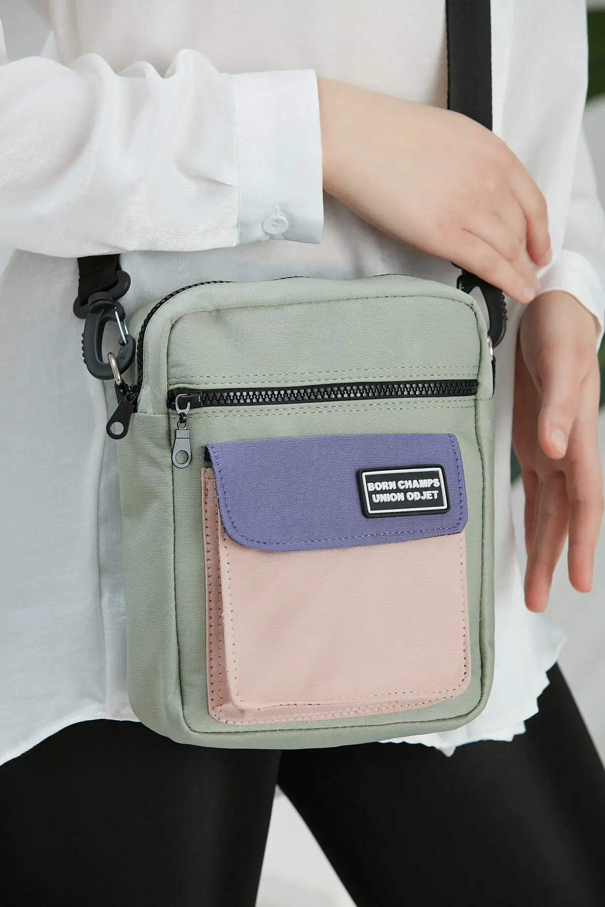 U2 Tas Bahu Motif Hijau/Bubuk/Lilac Union Odjet (Ukuran: 22 Atas: 17 Lebar: 7 Cm) Kualitas Tren Mode Tas Musim 2022