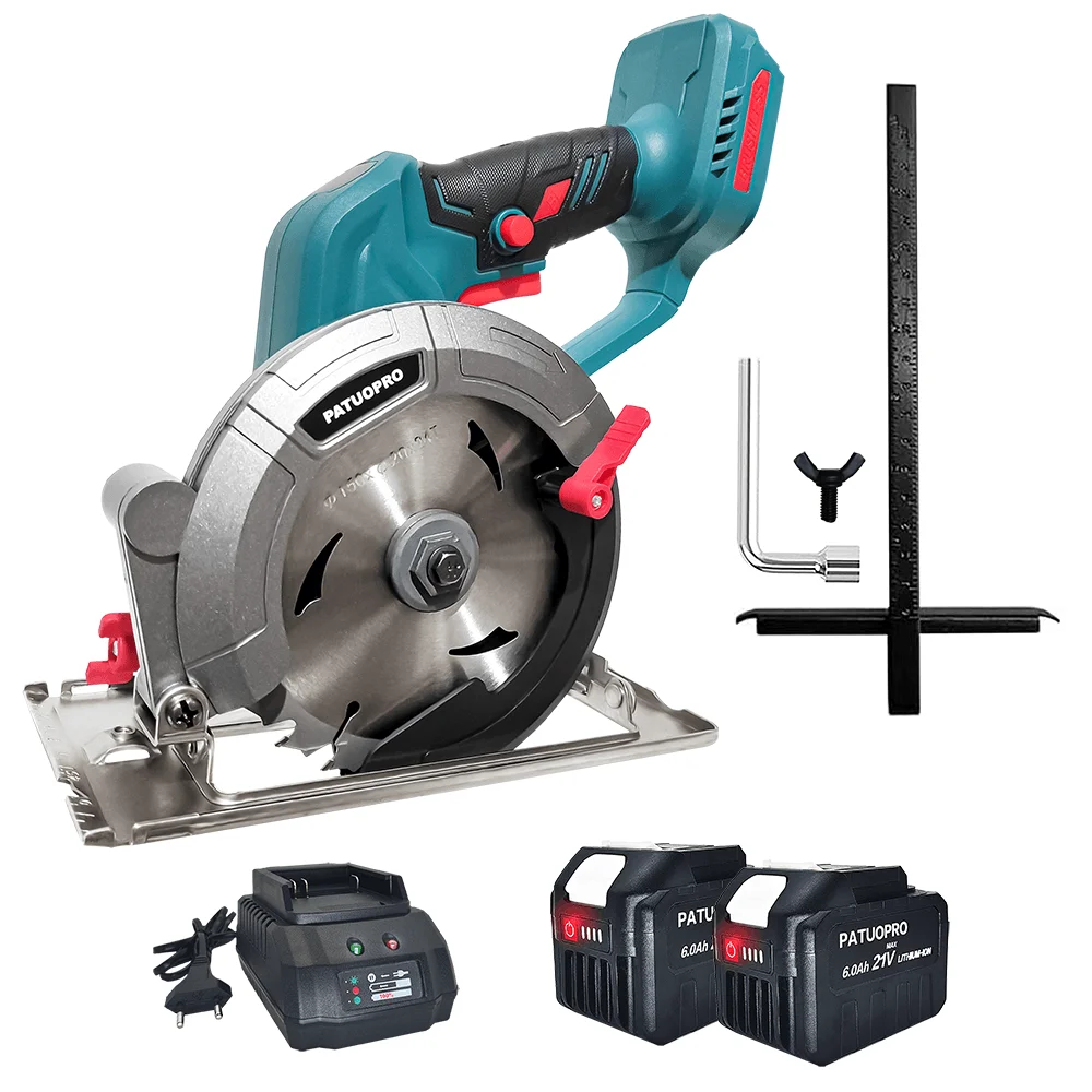 Sierra Circular eléctrica sin escobillas de 150mm, sierra eléctrica ajustable de mano inalámbrica de 6 pulgadas, cortadora de madera para batería Makita de 18V