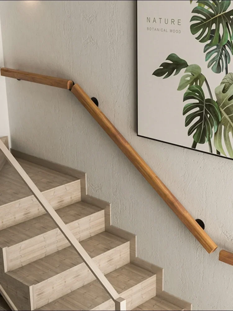 Railing handrails  solid wood Villa indoor wall anti-skid child stairs wood handrails