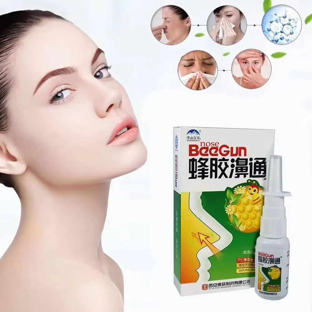 10 Uds. Spray Nasal de propóleo a base de hierbas tradicionales chinas frío seco picazón hinchazón gotas para la nariz al por mayor 20ml