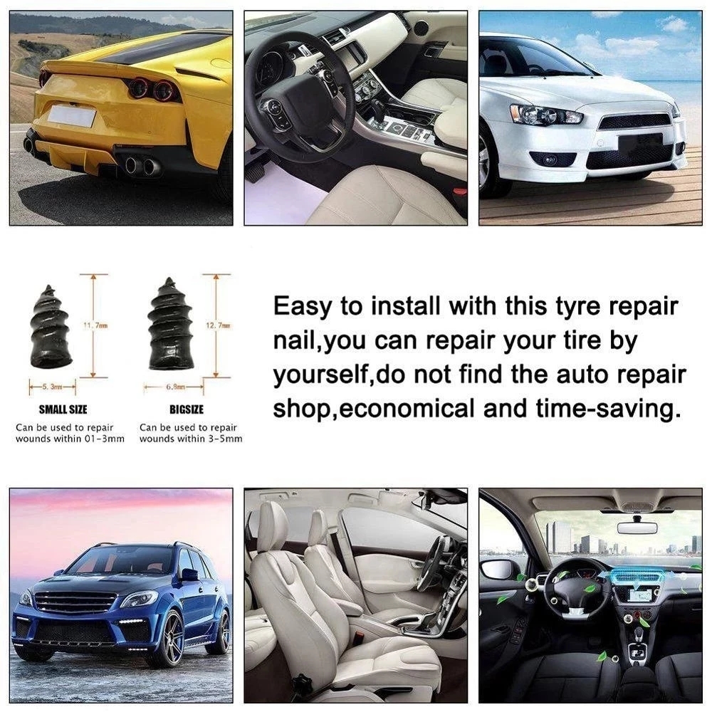 5/20 Chiếc Xe Máy Hút Chân Không Lốp Sửa Chữa Bộ Dụng Cụ Xe Xe Tay Ga Xe Đạp Đa Năng Băng Vệ Sinh Dạng Cao Su Móng Lốp Xe Đâm Thủng Sửa Chữa phụ Kiện