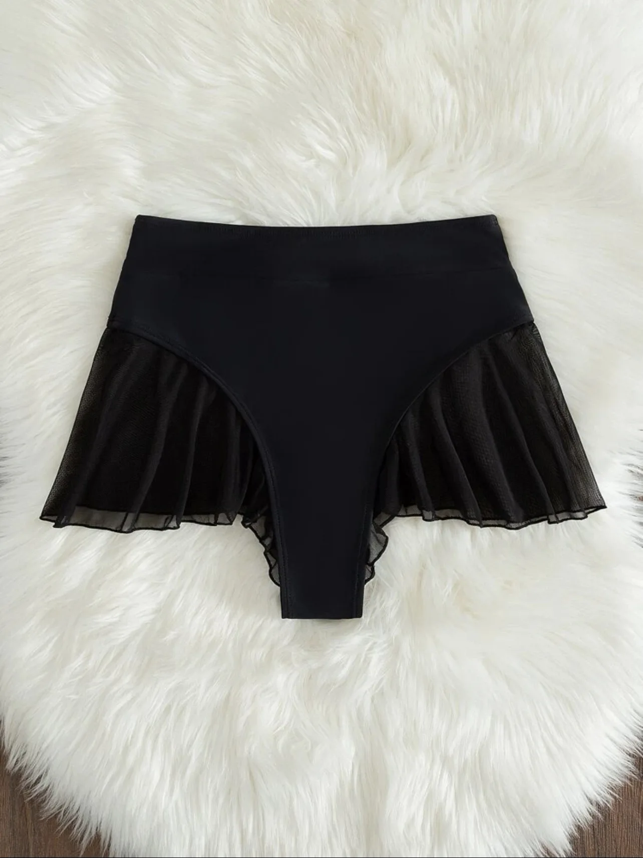 2024 nouveau string Sexy culotte de bain pour femmes taille haute maillots de bain maillots de bain à volants solide maillot de bain mignon short de plage maillot de bain