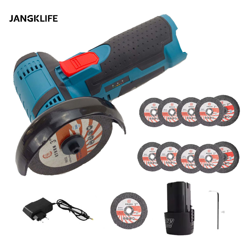 JANGKLIFE Mini Angle Grinder Mini Household Rechargeable Cutting Machine Polishing Machine Electric Hand Grinder