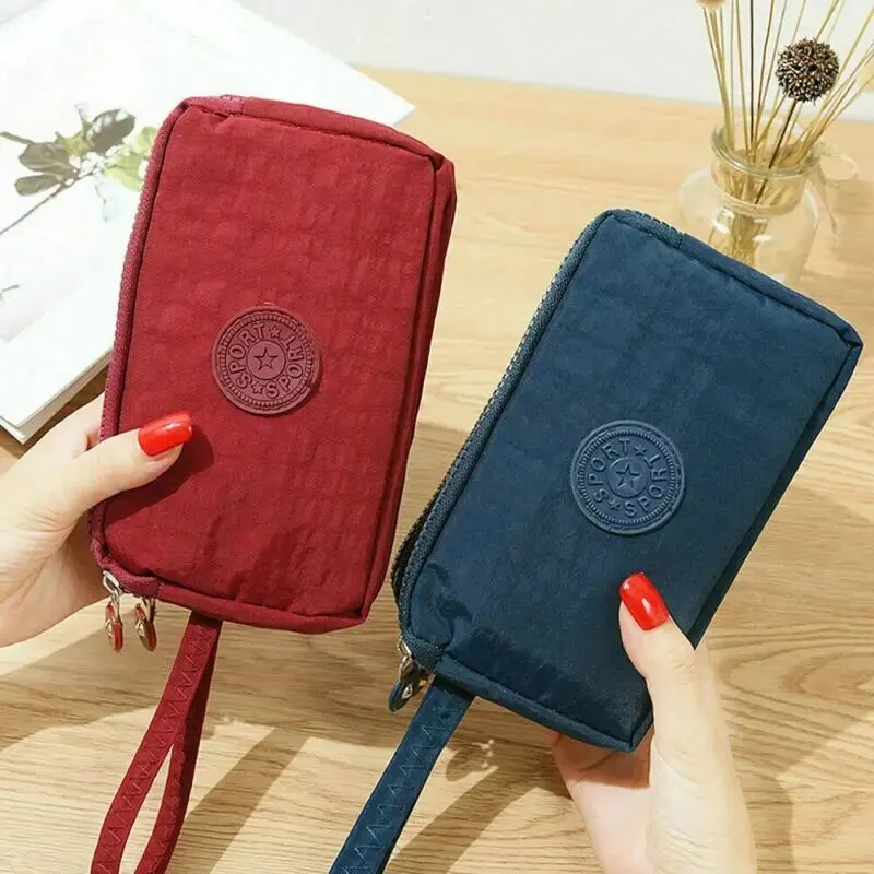 กระเป๋ากระเป๋าสตางค์แบบบางคล้องมือ dompet koin สำหรับผู้หญิงกระเป๋าใส่โทรศัพท์มีซิปกระเป๋าใส่เหรียญ