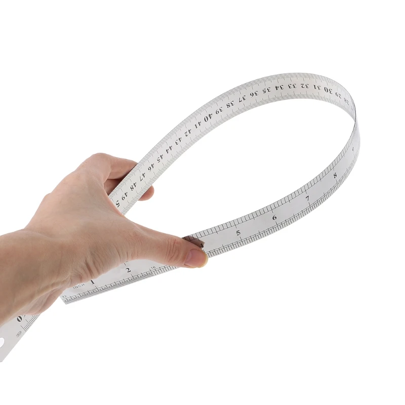 Practical 24 Inches Measuring Ruler Stainless Steel Inch for cm Scale for Machin