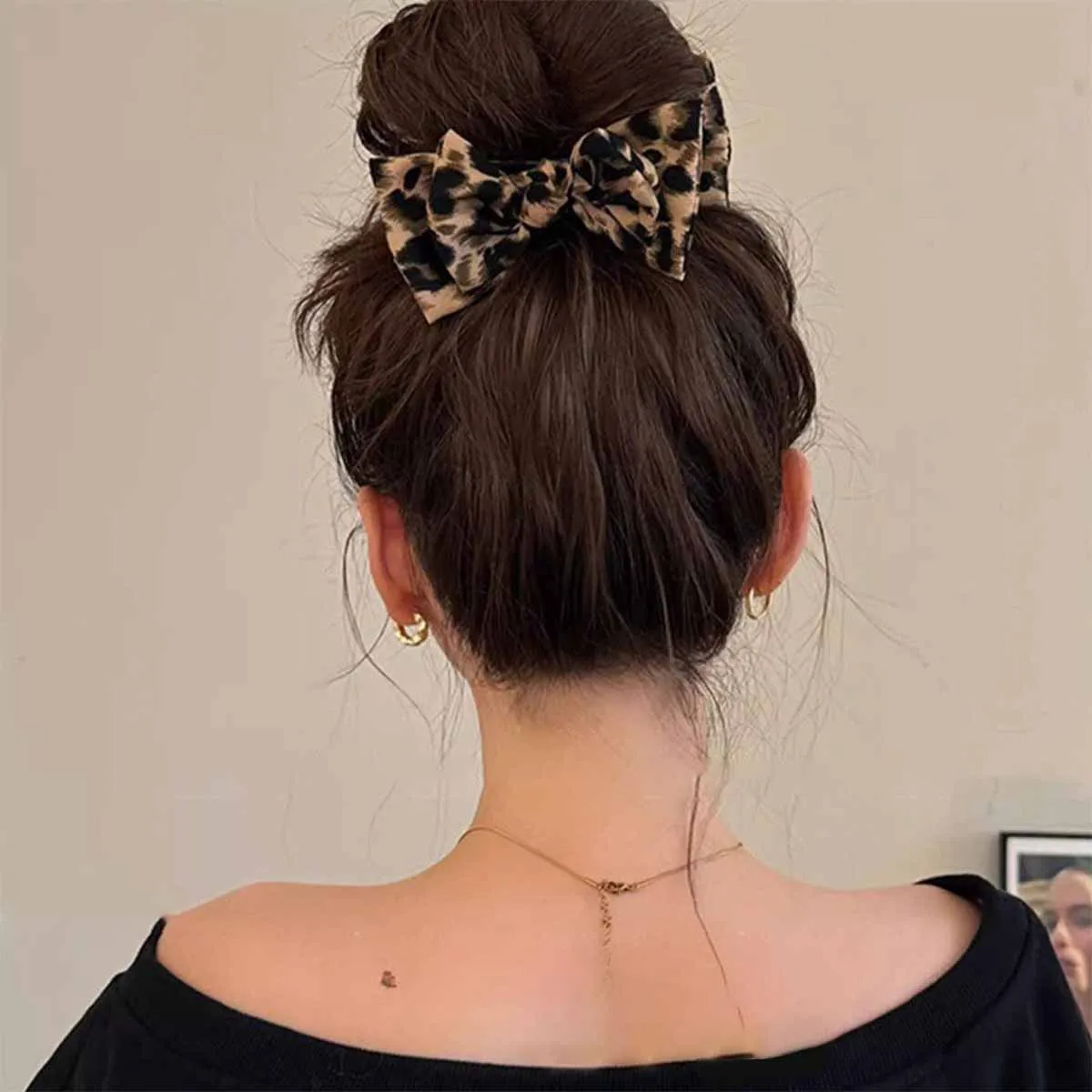 1 peça acessório de cabelo premium com estampa de leopardo vintage é adequado para mulheres usarem
