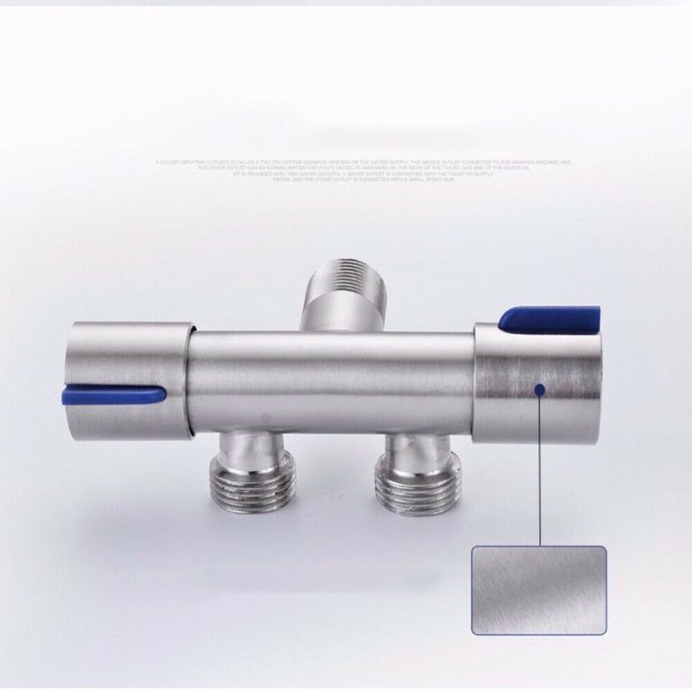 ก๊อกน้ําในห้องน้ํา Dual Control Double Handle ก๊อกน้ําเย็นสแตนเลสห้องน้ําก๊อกน้ําเครื่องซักผ้าวาล์วสามเหลี่ยม