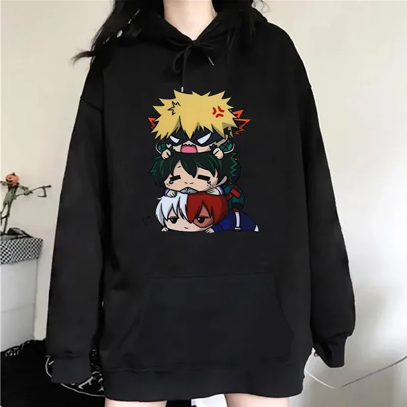 Sudaderas con capucha de dibujos animados de My Hero Academia Anime Deku Bakugou Katsuki Todoroki Shoto Sudadera con capucha estampada Otoño Invierno Jersey con capucha