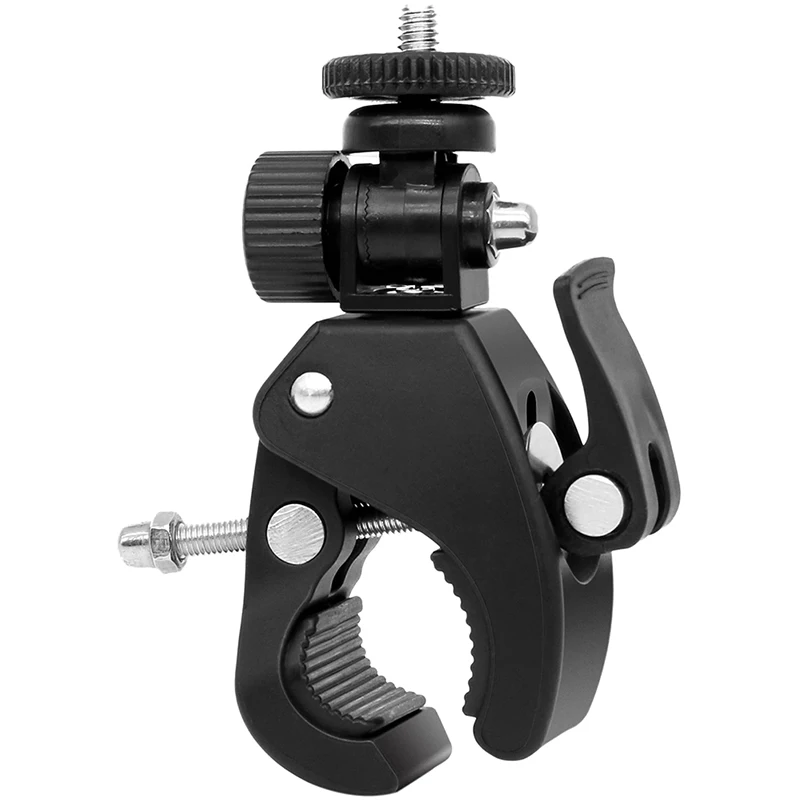 Universal 360 Degree Rotating 1/4 Camera DV Bike Bicycle Handlebar Clamp Bracket Tripod Mount Screw Clip For Sport Camera GOPRO