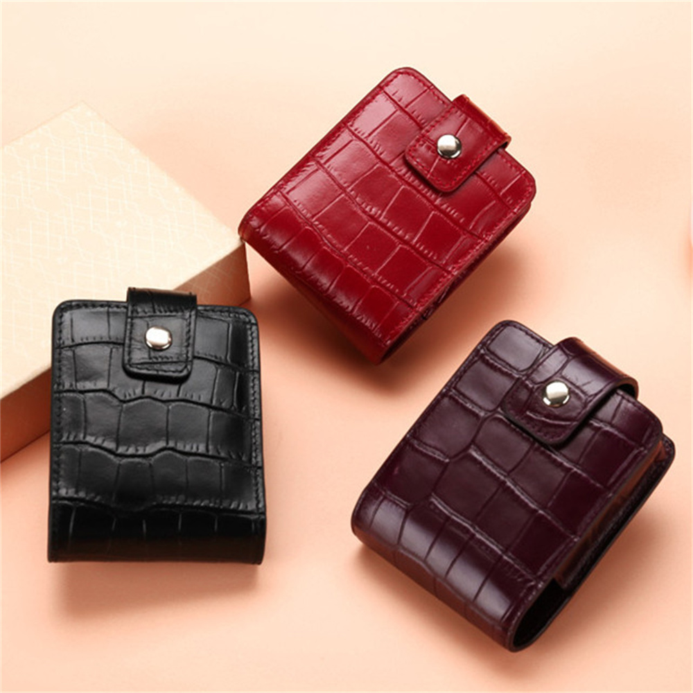 Lipstick Cosmetic Bag with Mirror Women Travel Makeup Bag Crocodile Pattern Pu Mini Toiletry Organizer Pouch Storage Makeup Case