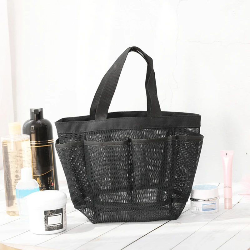 Borse da spiaggia in rete Borsa tote con 8 tasche Borsa tote pieghevole leggera impermeabile Borsa da piscina oversize
