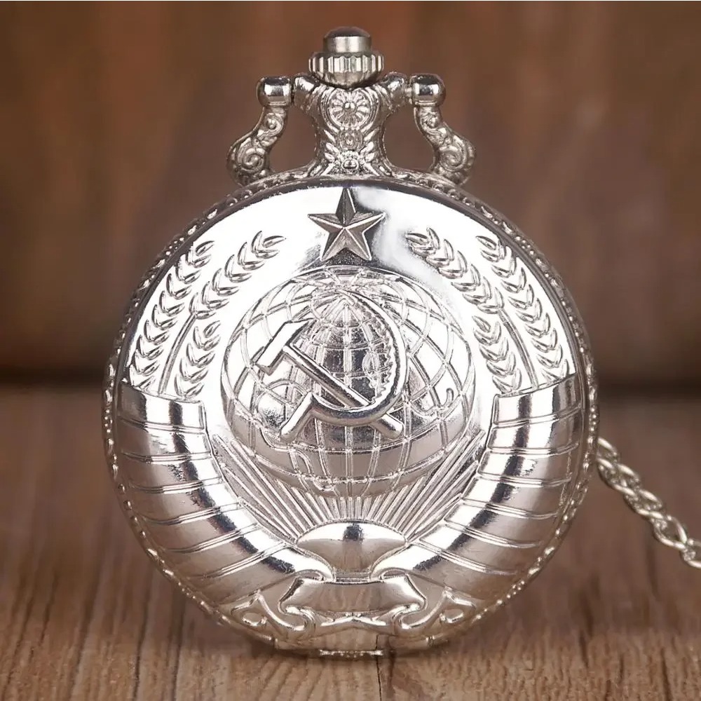 Vintage USSR Sovjet-badges sikkelhamer zakhorloge ketting bronzen hanger ketting klok mode embleem vrouwen mannen cadeau