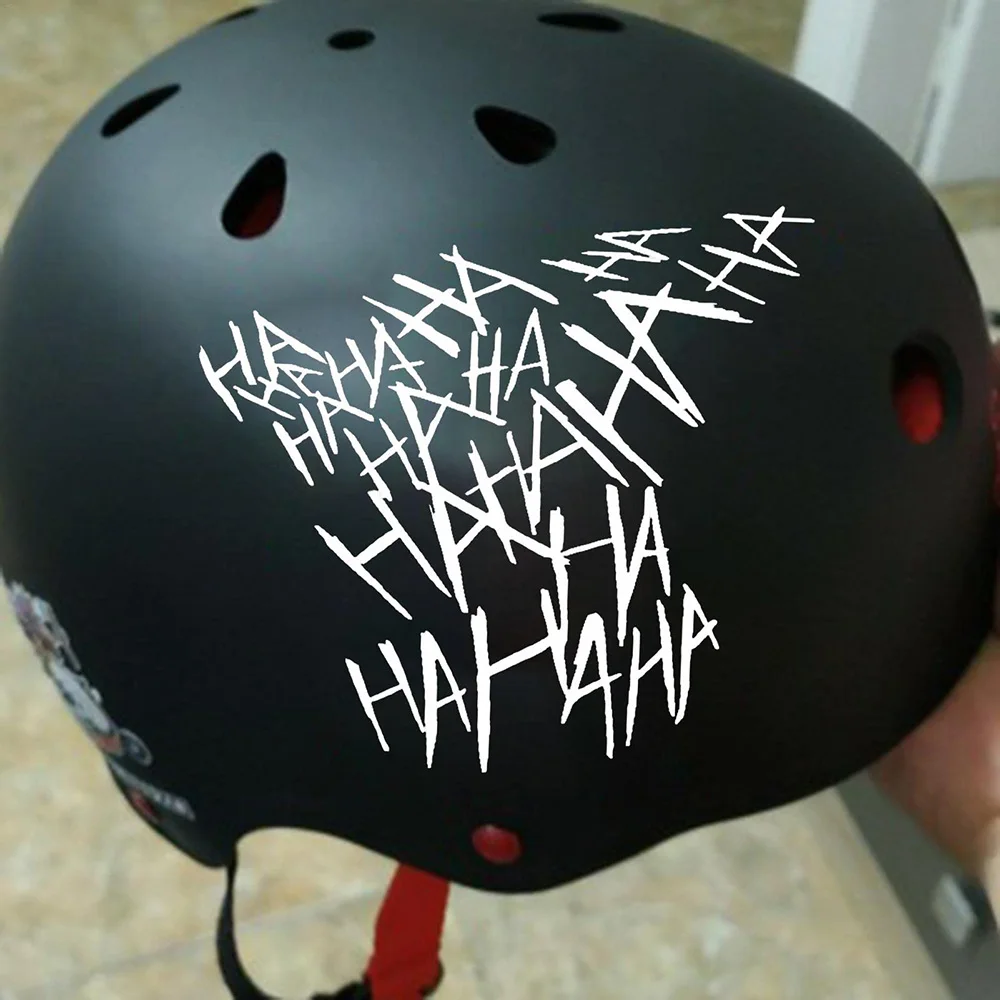 Adesivo de motocicleta HAHAHA Capacete de motocicleta Adesivos de carro Moto Auto Decal Engraçado JDM Vinil no estilo do carro 13,1X14cm