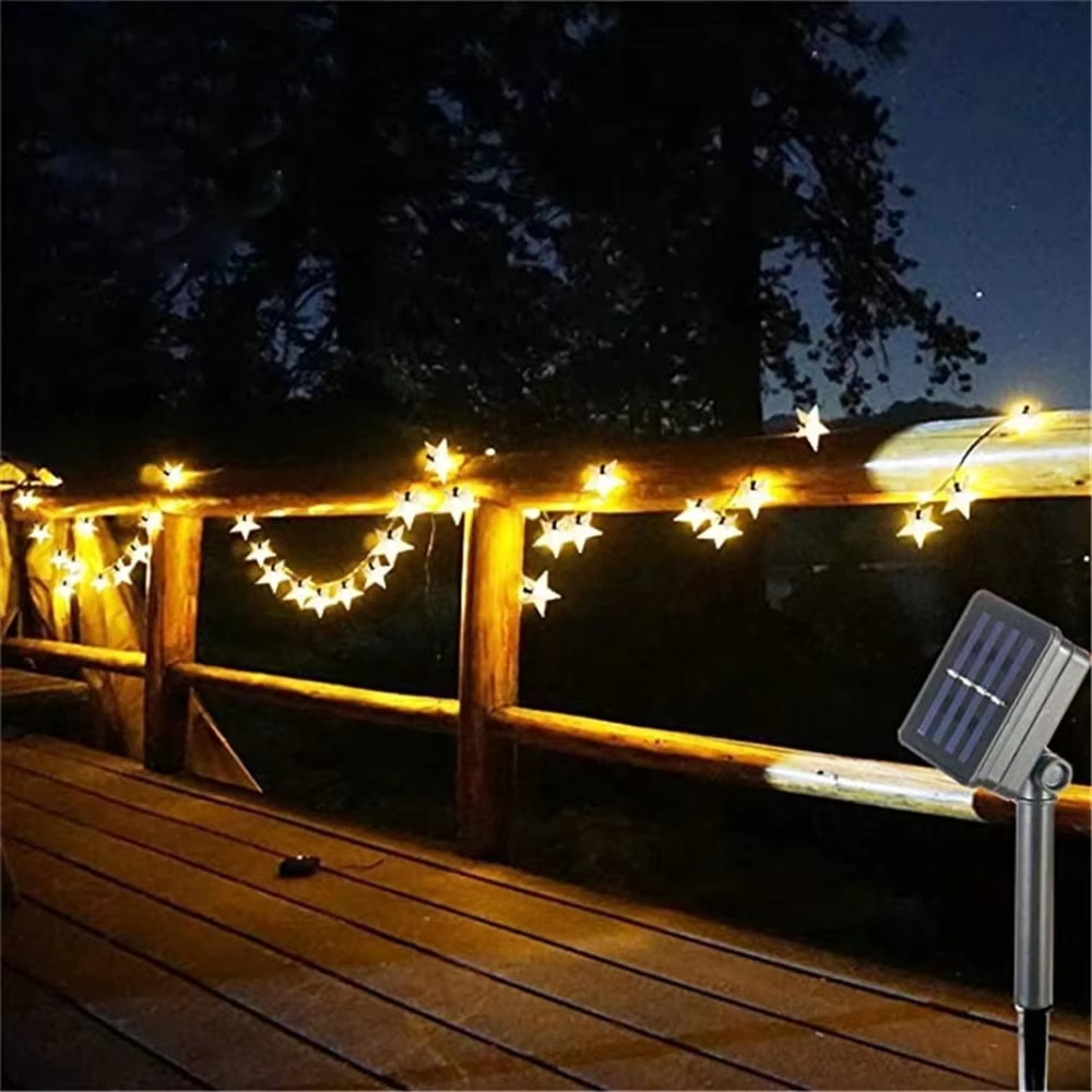 LED Star fairy Solar Lamp Power LED String Fairy Lights Solar Garlands Garden Christmas Wedding Decor For Outdoor