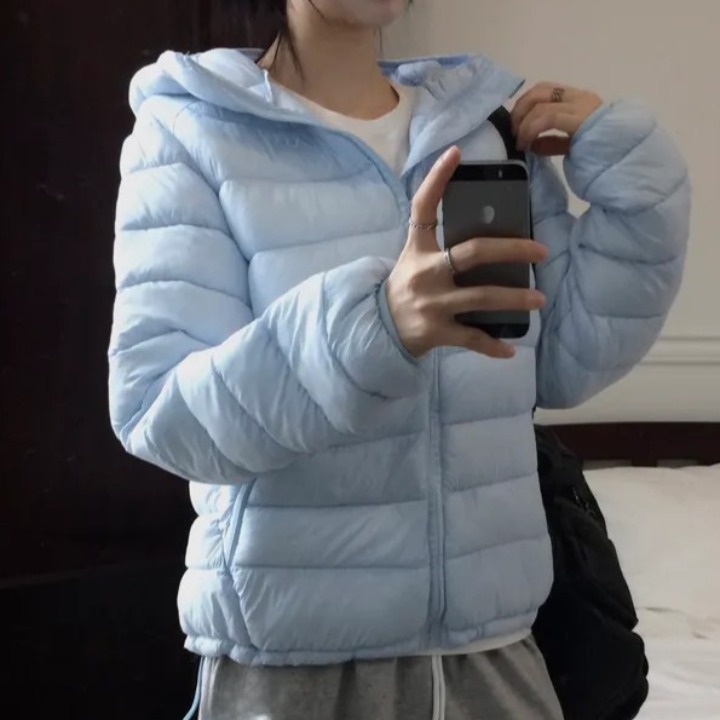 Casaco Longo de Inverno Vintage Chic Anti-Envelhecimento com Capuz, Leve e Slimming, Estilo Coreano, Corte Reto em Mistura de...