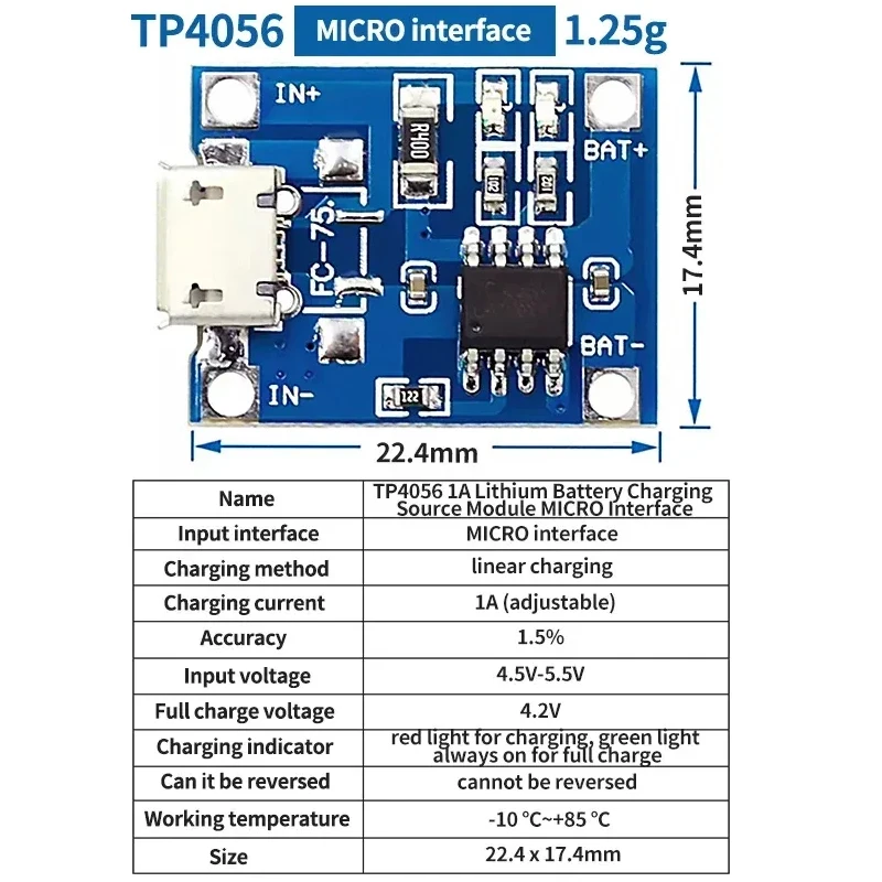 10 шт. Micro/TYPE-C/MINI USB 5 В 1A 18650 TP4056 модуль зарядного устройства для литиевой батареи зарядная плата с защитой двойные функции