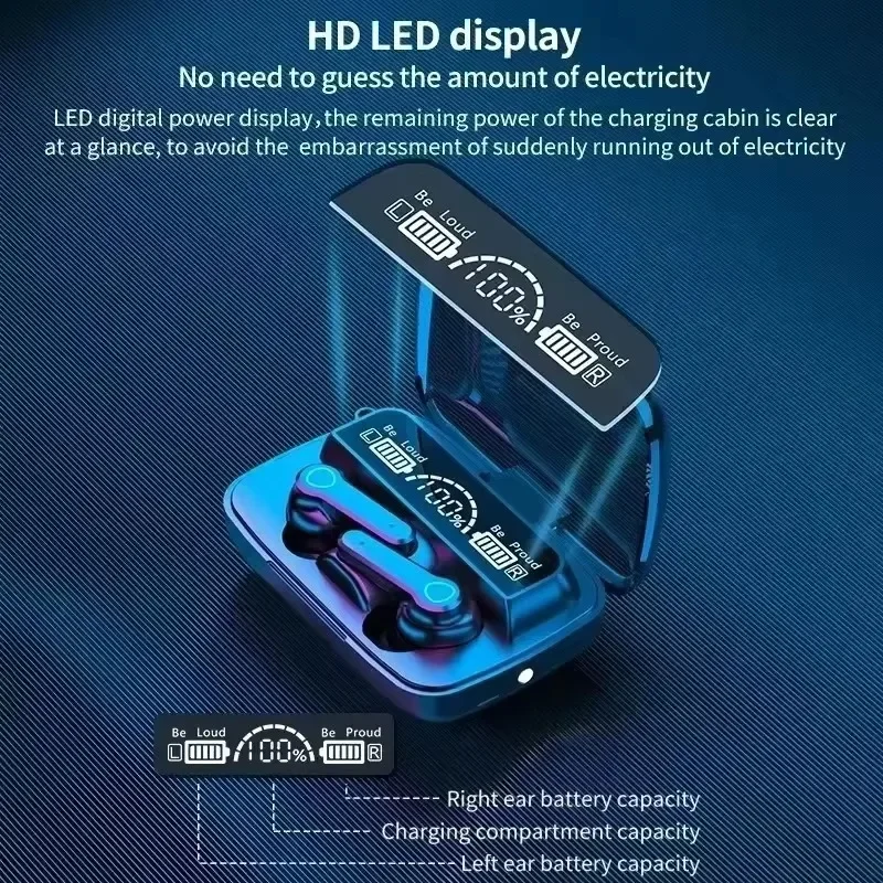 Nowe słuchawki Bluetooth M19 TWS 5.3 9D słuchawki bezprzewodowe wysokiej jakości dotykowe IPX7 wodoodporne słuchawki z cyfrowym wyświetlaczem