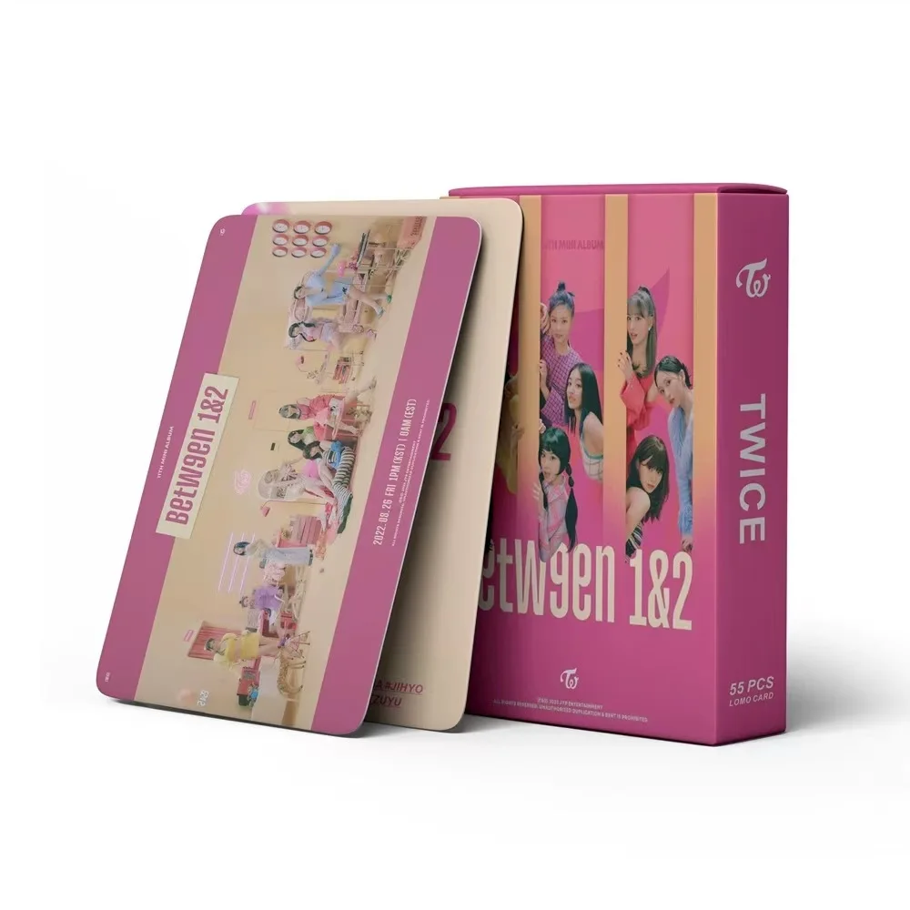 55Pcs/Set Kpop Photocards TWICE Cute Lomo Cards Stars Album Print HD Between Double Side Fans Gift Photocards Lomo Card