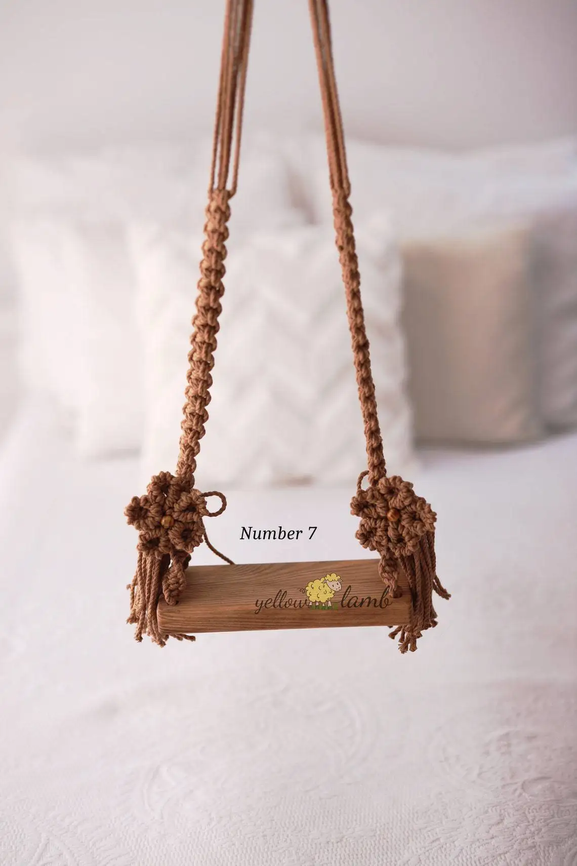 ทารกแรกเกิดการถ่ายภาพ Prop ไม้ Swing ทารกแรกเกิด Posing Props Macrame Swing Vintage เด็ก Photo Props ถ่ายภาพ Pose Babyswing