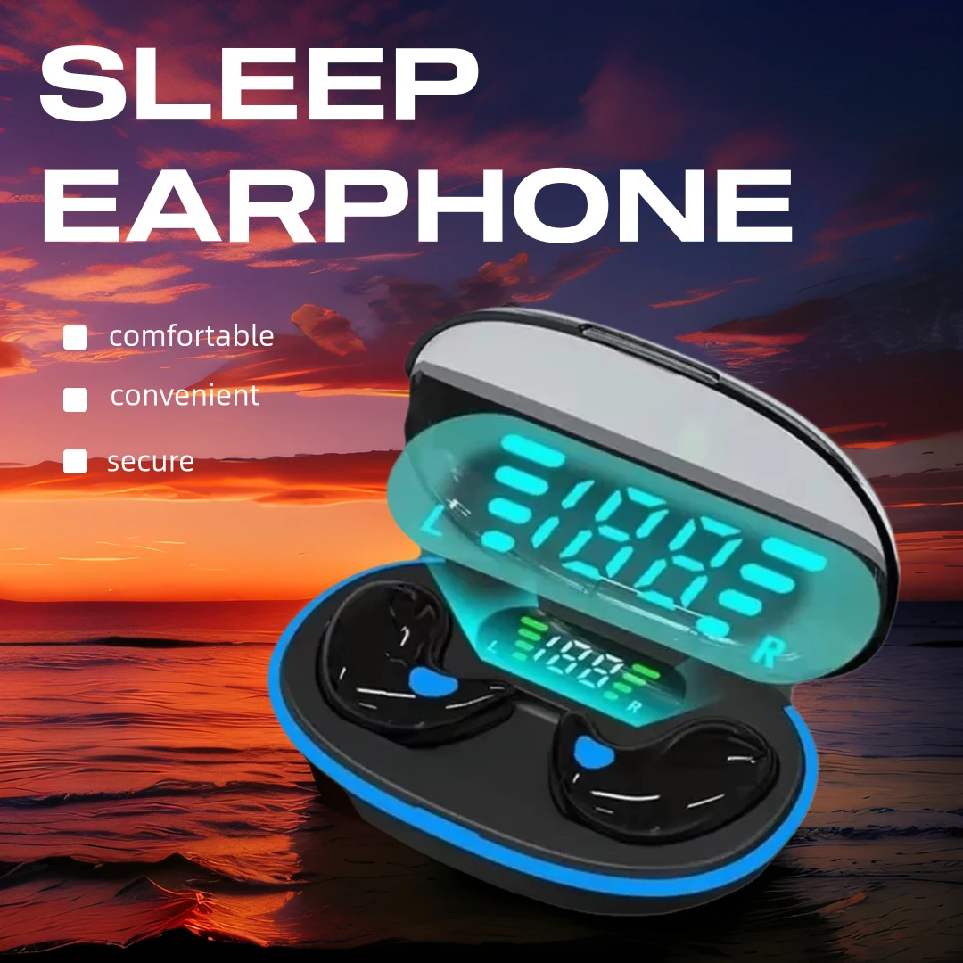 Słuchawki bezprzewodowe X55 do spania, mini słuchawki do pracy, słuchawki Bluetooth TWS stereo, ukryte zestawy słuchawkowe z mikrofonem HD do rozmów, sportowe