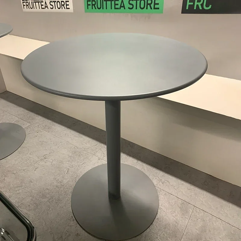 Mesa de centro redonda de 60 cm – Mesa lateral simples e moderna, pequena, adequada para lazer doméstico, arte em ferro, ideal como mesa de jantar ou fotográfico