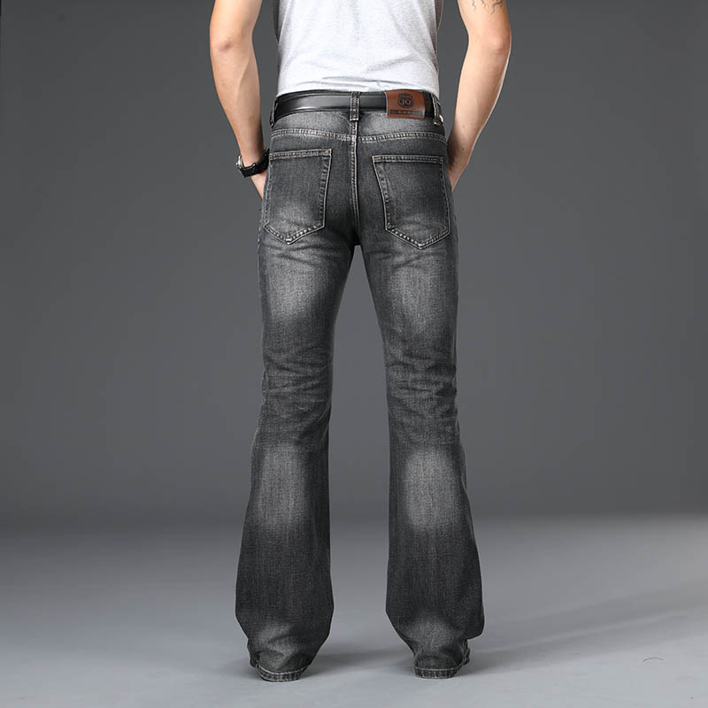 Pantalones vaqueros acampanados de mezclilla para hombre, pantalones vaqueros con corte de bota, cómodos, ligeramente delgados, clásicos, sueltos, informales, azules y negros, corte de bota para hombre