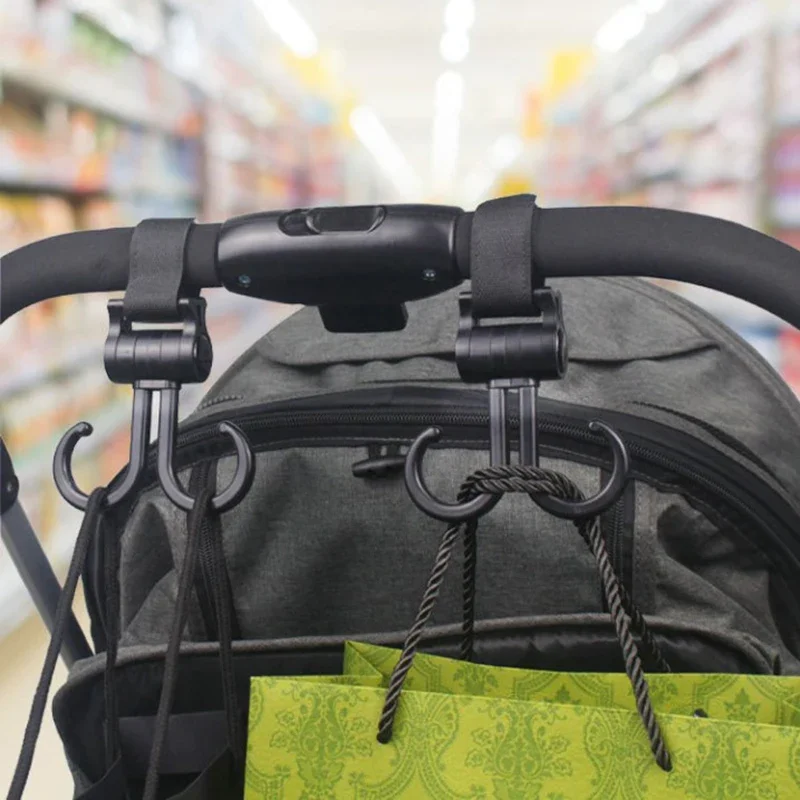 360-graden rotatie-aanpassing haak dubbele haak stevige dragende ring gesp haak kinderwagen accessoires