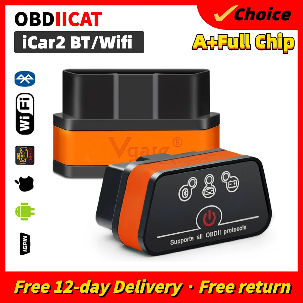 Icar2 OBD2 Scanner Vgate Icar Pro V2.3 Wifi/Bluetooth Voor IOS/Android Auto Obd Code Reader Diagnose tool Gratis Verzending Pk ELM327
