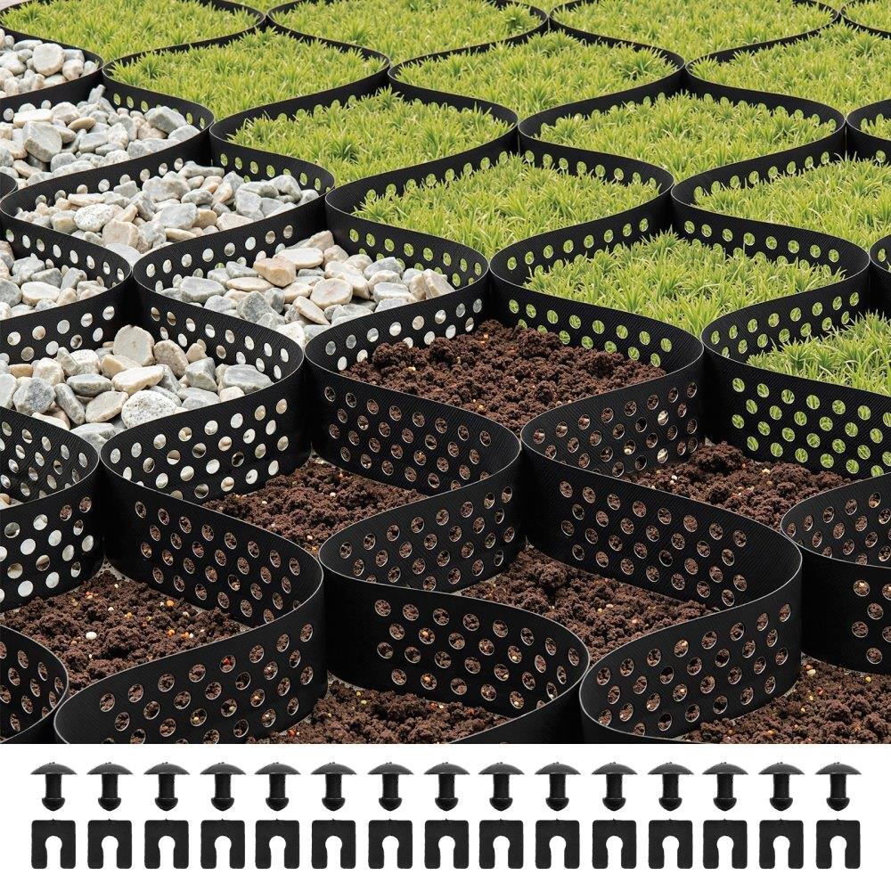 3 Inch Deep Geocell Ground Grid 17.06x8.86FT for gravel Driveway Landscaping Soil Stabilization