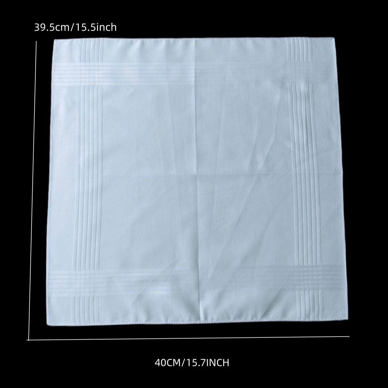 얇은 느낌의 코튼 40cm 퓨어 화이트 손수건. 비즈니스 정장 냅킨 레스토랑 손수건 6PCS