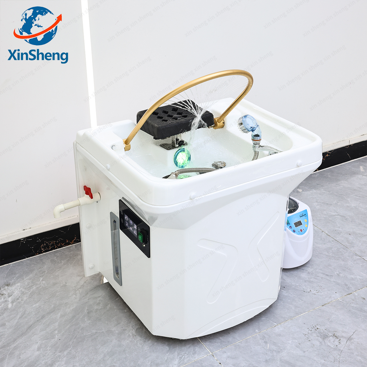 XinSheng Kopf SPA Shampoo Becken Intelligente Haar Waschen Ausrüstung Schönheit Friseur Salon Hydrotherapie Massage Bewegen Möbel