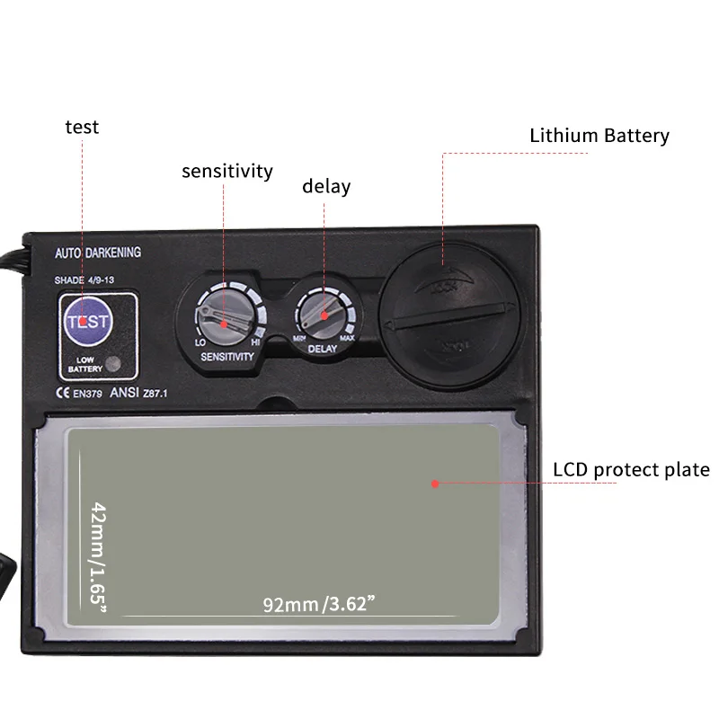 Solar Auto Darkening Filter เชื่อม/หน้ากากโปแลนด์/หมวกกันน็อค/หมวกเครื่องเชื่อม/True สีเชื่อมเลนส์/PlasmaCuting เครื่องมือ