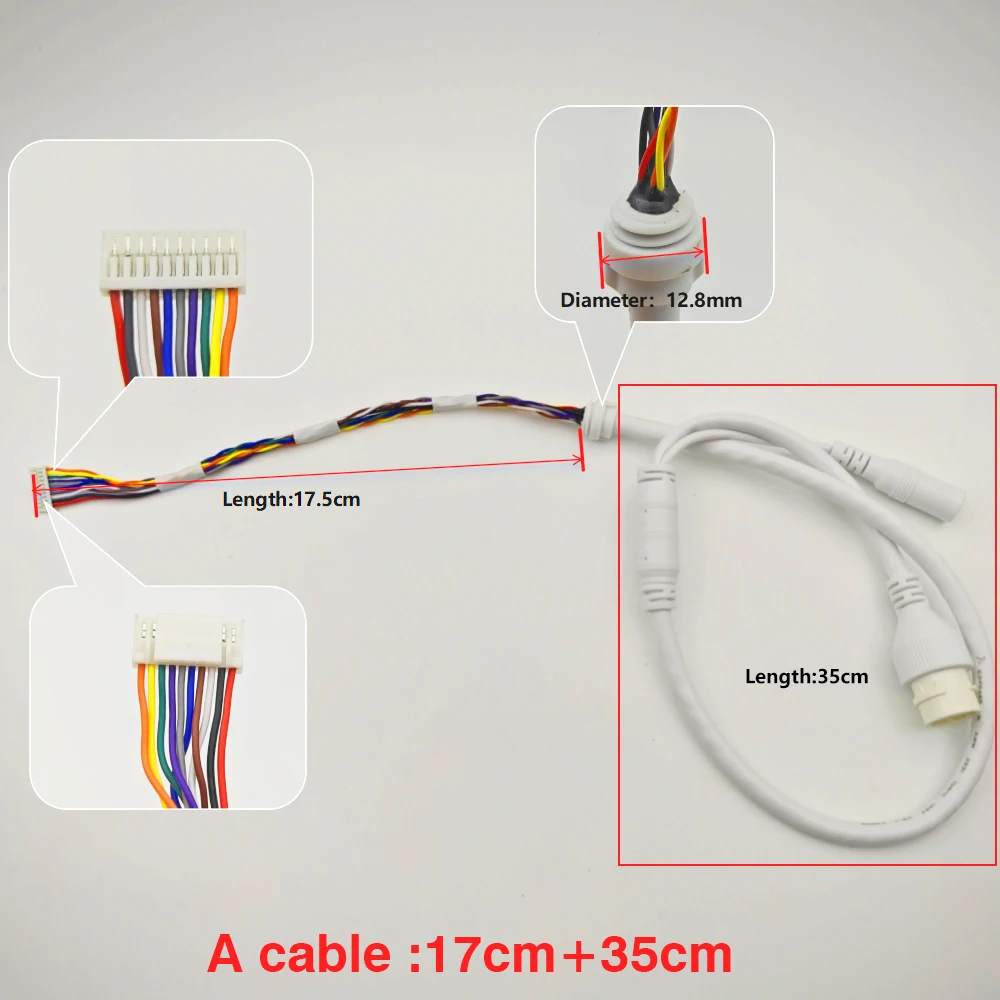 Hikvision Ethernet Lan Cable PoE RJ45 Cable de red 10 pines 10 núcleos para cámara IP POE ()