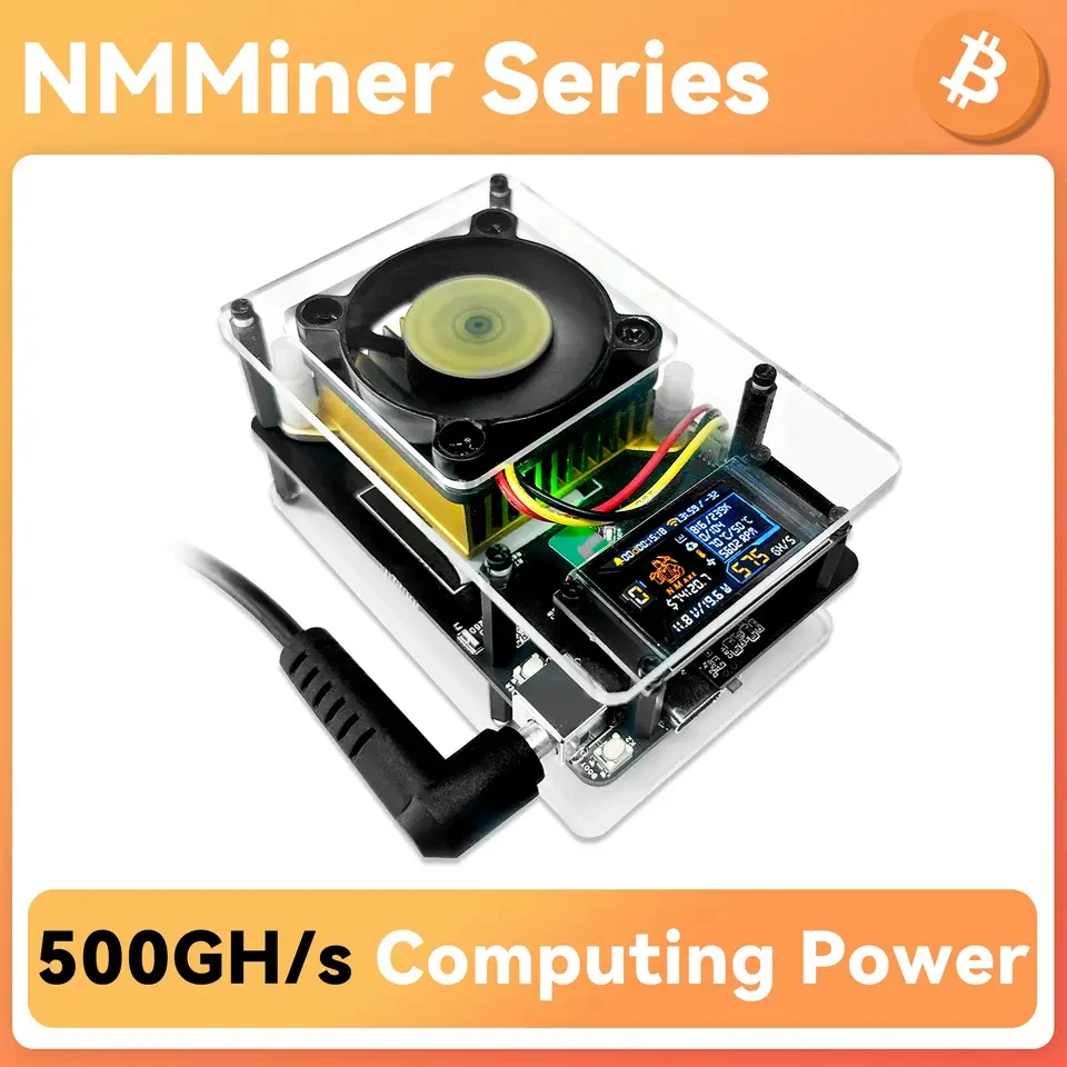 Placa de desenvolvimento oficial NMAxe NMMiner BM1366 Wi-Fi Bluetooth Suporte Controlador NMMiner 500GH/S 1.14 Polegada Tela IPS