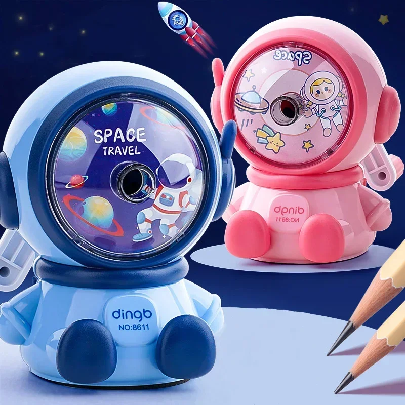 Temperamatite per cartoni animati astronauta Temperamatite manuale a mano Materiale scolastico Kawaii Cancelleria carina Regalo per studenti per il rientro a scuola