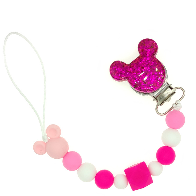 Baby Pacifier คลิปโซ่ซิลิโคนลูกปัดยางกัดของเล่น Dummy ผู้ถือ Pacifier CHAIN ของขวัญ