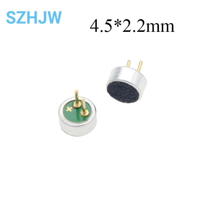 Micrófono eléctrico de condensador con 2 pines, 4,5x2,2mm, 6x2,2mm, 6x5mm, 9x7mm, 9x4,5mm, 52DB, 10 unids/lote por bolsa