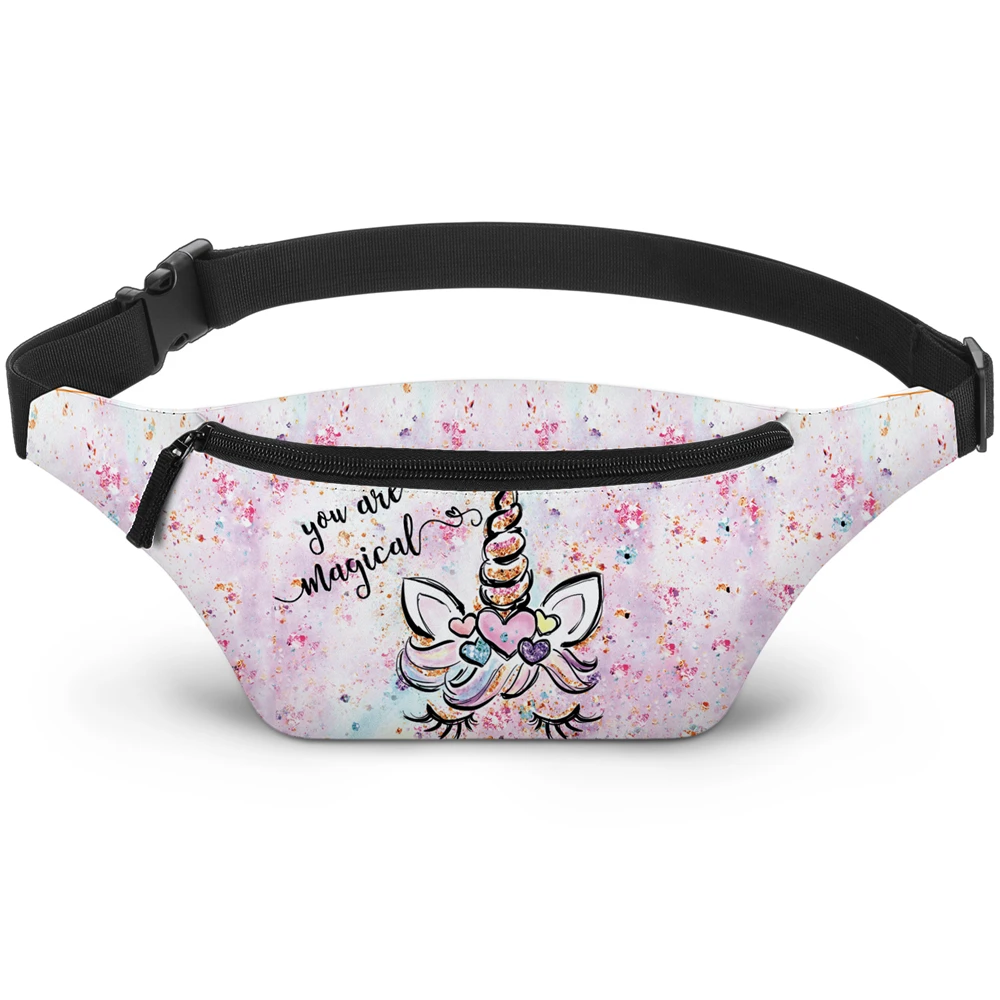 Pochete de unicórnio para meninas, bolsa de cintura para viagem infantil, bolsa de cinto crossbody, esporte, corrida, acampamento, viagem, presente de Natal para meninas