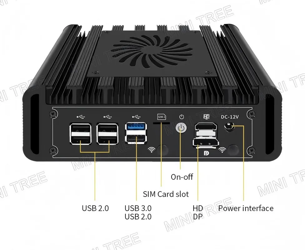 3x 2,5G Lan Промышленный мини-компьютер Intel N150 N305 2x10G SFP HD DP Linux Программный маршрутизатор/Краймерный обзор/Тонкий клиент/Микрокрефер