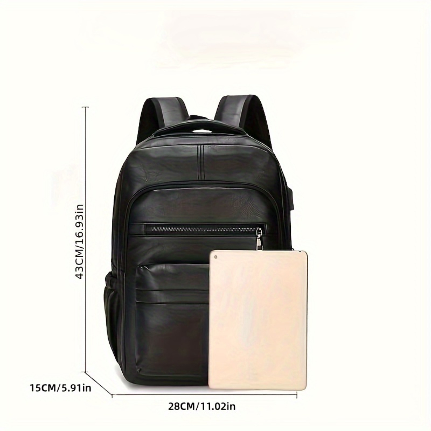 Mochila para estudiantes de cuero PU, mochila multifuncional para computadora al aire libre, bolso de hombro impermeable