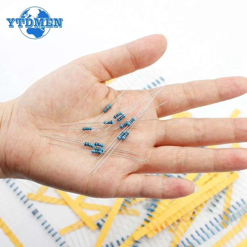 300/600 Uds 1/4w resistencia de película metálica 30 valores Kit de resistencia 10R-1M 0,25 W 1% juego de resistencias con caja