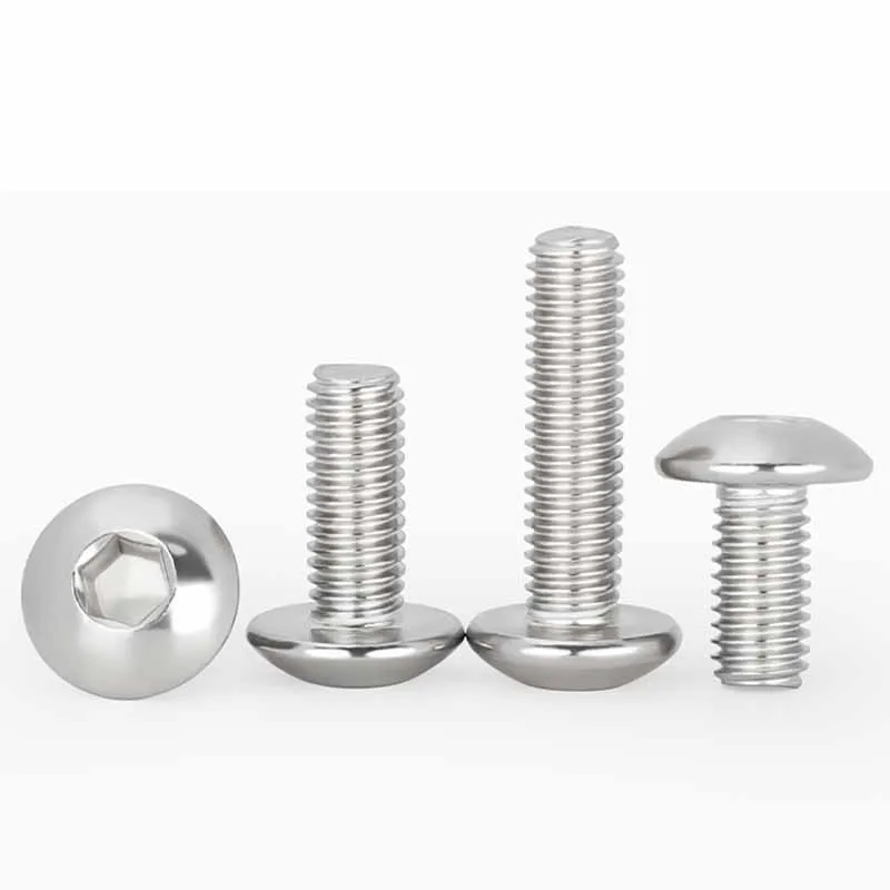 M2 M2.5 M3 M4 M5 M6 M8 M10 304 tornillos de cabeza hueca hexagonal de acero inoxidable cabeza de seta tornillos de cabeza de botón hexagonal