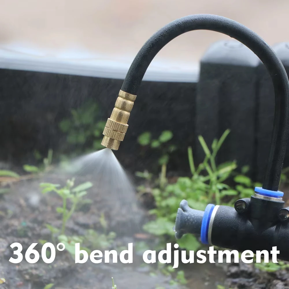 30 M-5 M DIY ดัดฟรี Universal Sprayer Kit 8mm ท่อ Patio Misting Cooling ระบบสําหรับสวนพืช Fogging รดน้ําชลประทาน
