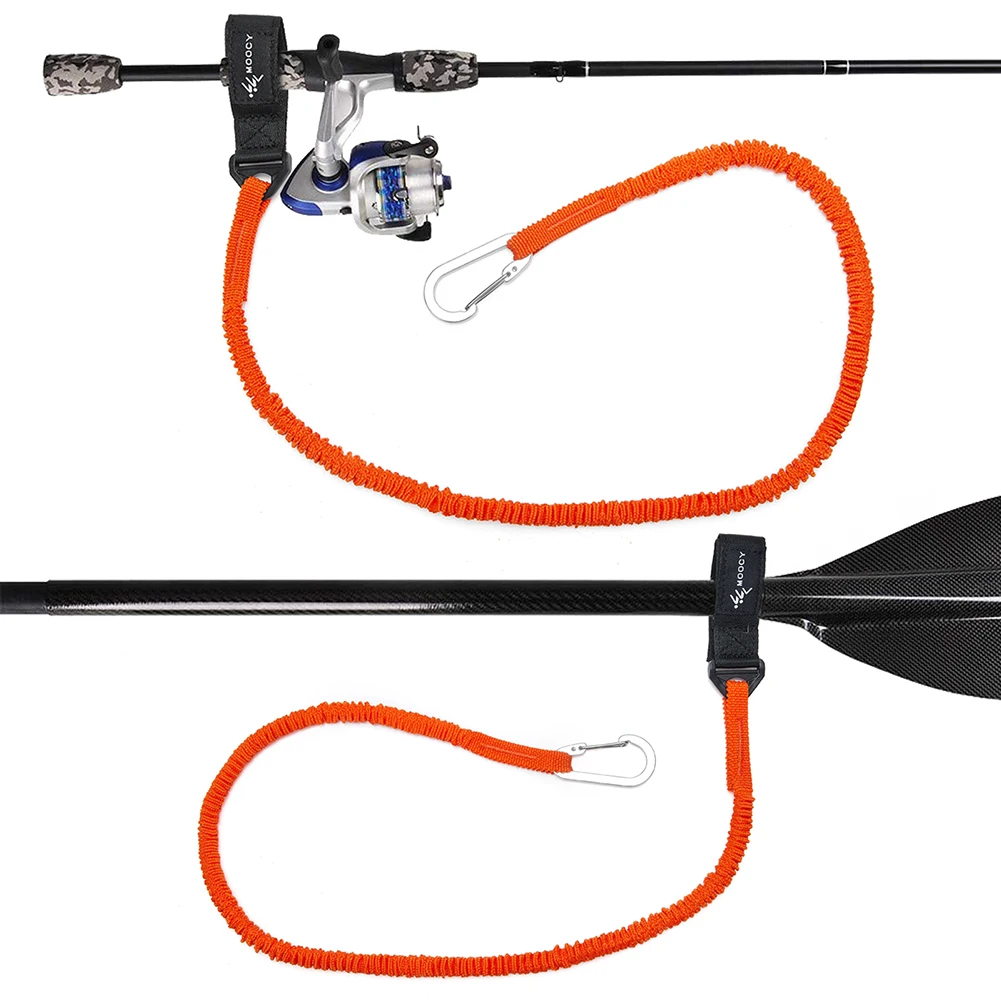 Guinzaglio elastico per Kayak regolabile con gancio di sicurezza canna da pesca palo per cordino arrotolato corda per legare accessori per barche a remi