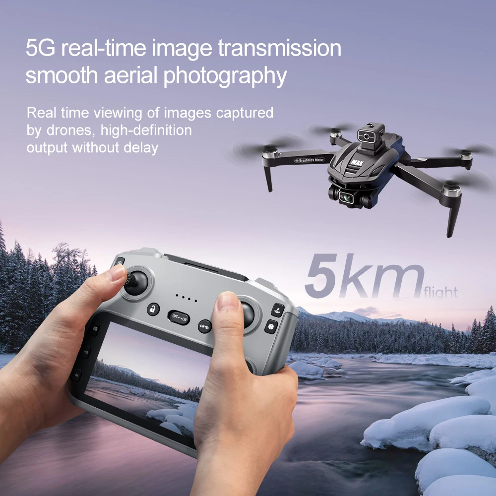 2025 V168 Pro MAX GPS Drone 8K Cámara HD Profesional 5G WIFI FPV 360 °   Quadcopter RC de pantalla grande sin escobillas para evitar obstáculos